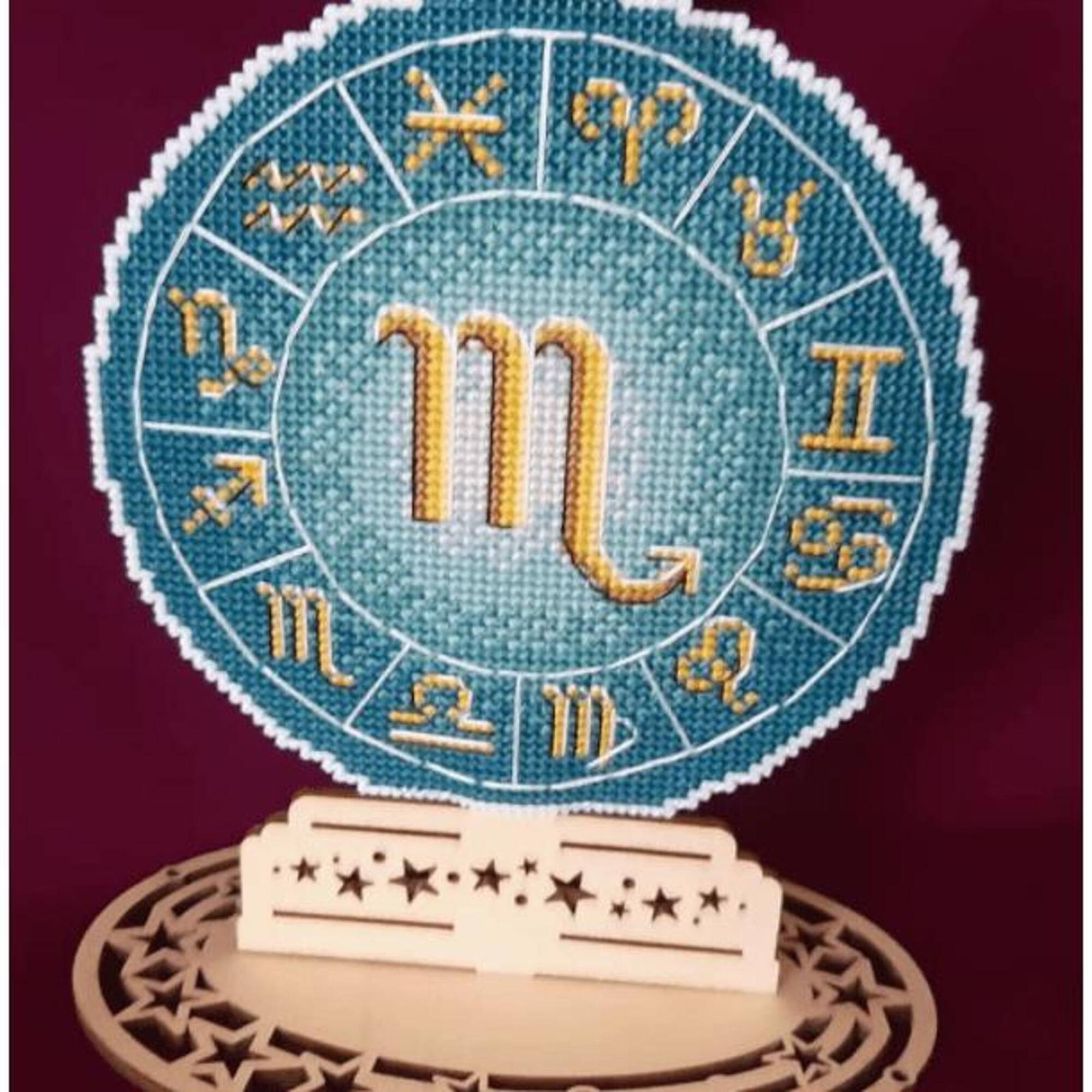 MP Studia Zodiac Signs Scorpio Plastic Canvas Counted Cross Stitch Kit